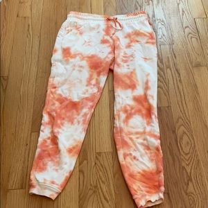 Orange Tie dyed pajama pants